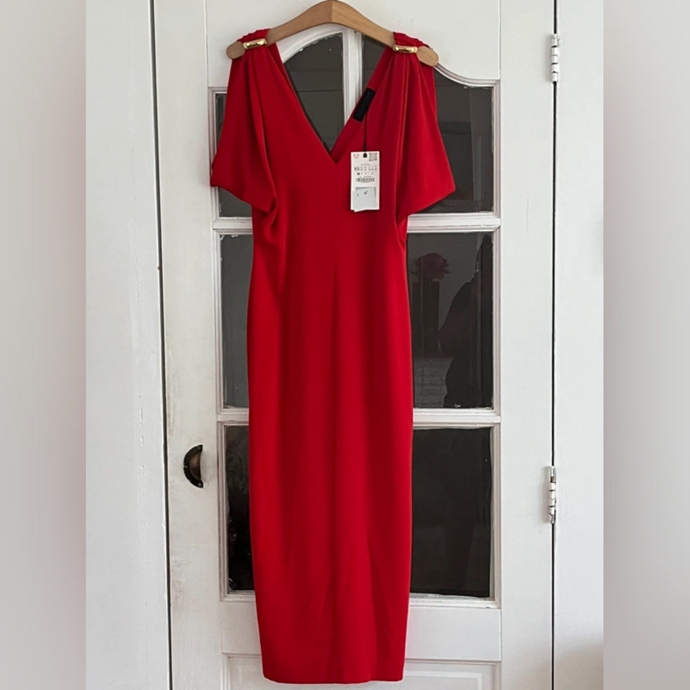 Zara Red Midi Dress